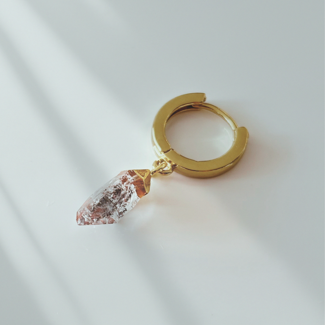 Rohe Herkimer Diamantohrringe