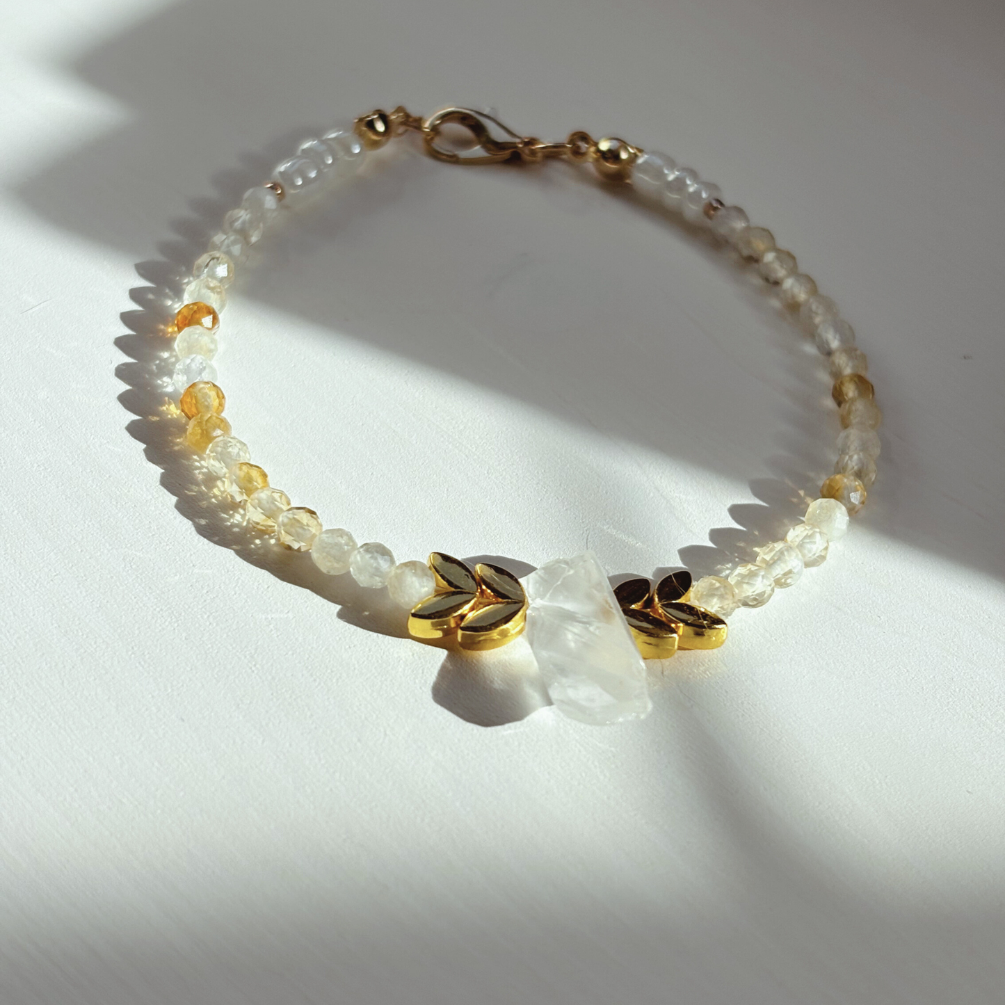Citrine & Clear Quartz Cluster Bracelet – Luxury Edition