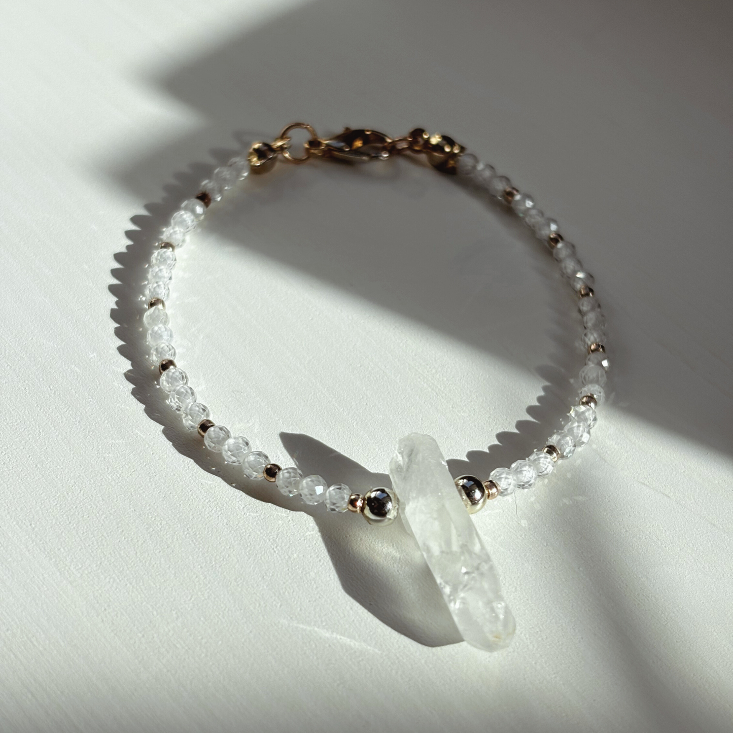 Clear Quartz & Clear Quartz Cluster Bracelet – Luxury Edition