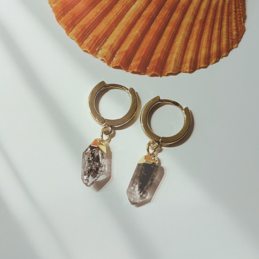 Raw Herkimer Diamond Earrings
