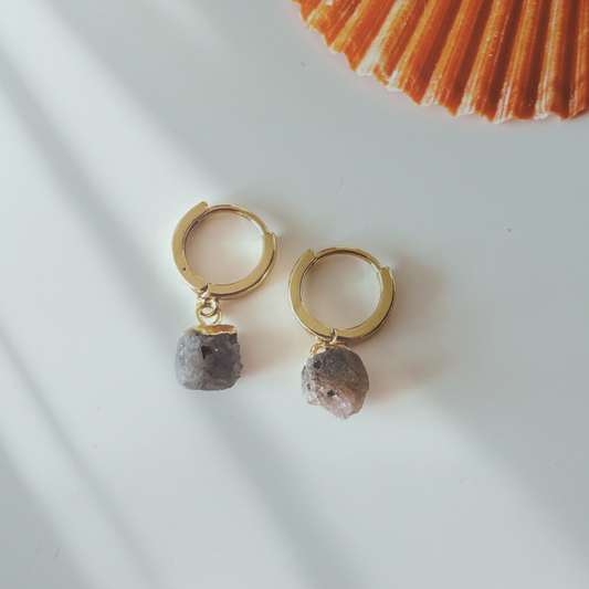 Raw Saphire Earrings