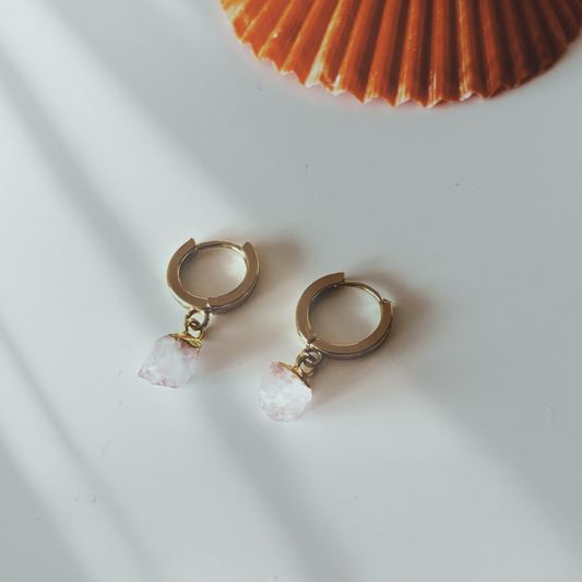 Raw Moonstone Earrings