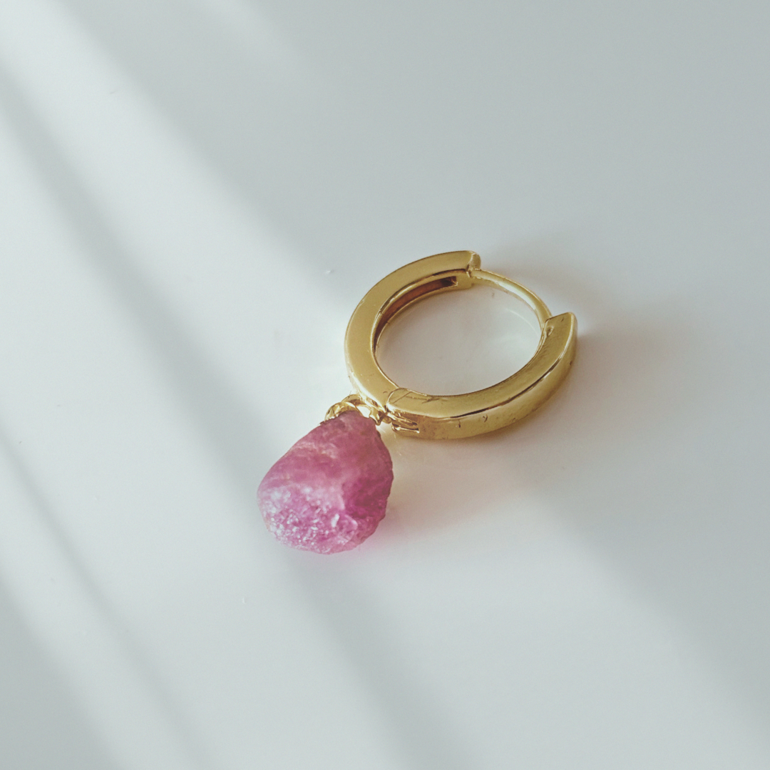 Raw Ruby Earrings