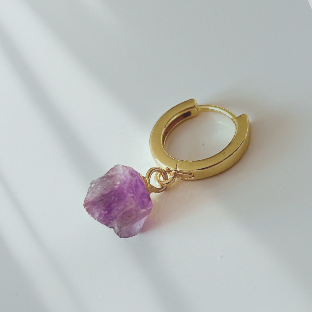 Rohe Amethyst Ohrringe