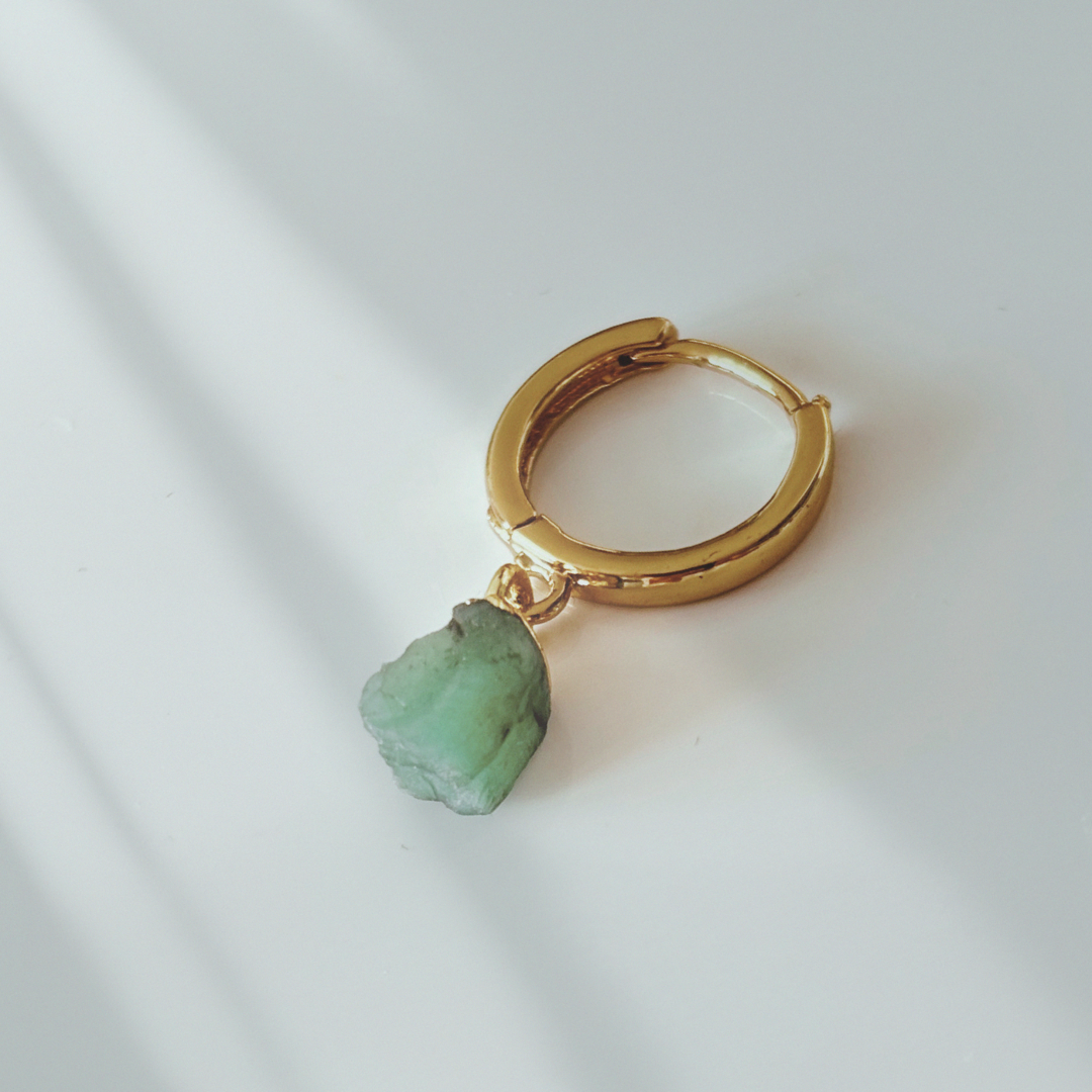 Raw Emerald Earrings