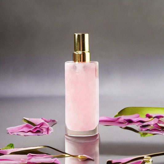 Flacone di profumo al quarzo rosa