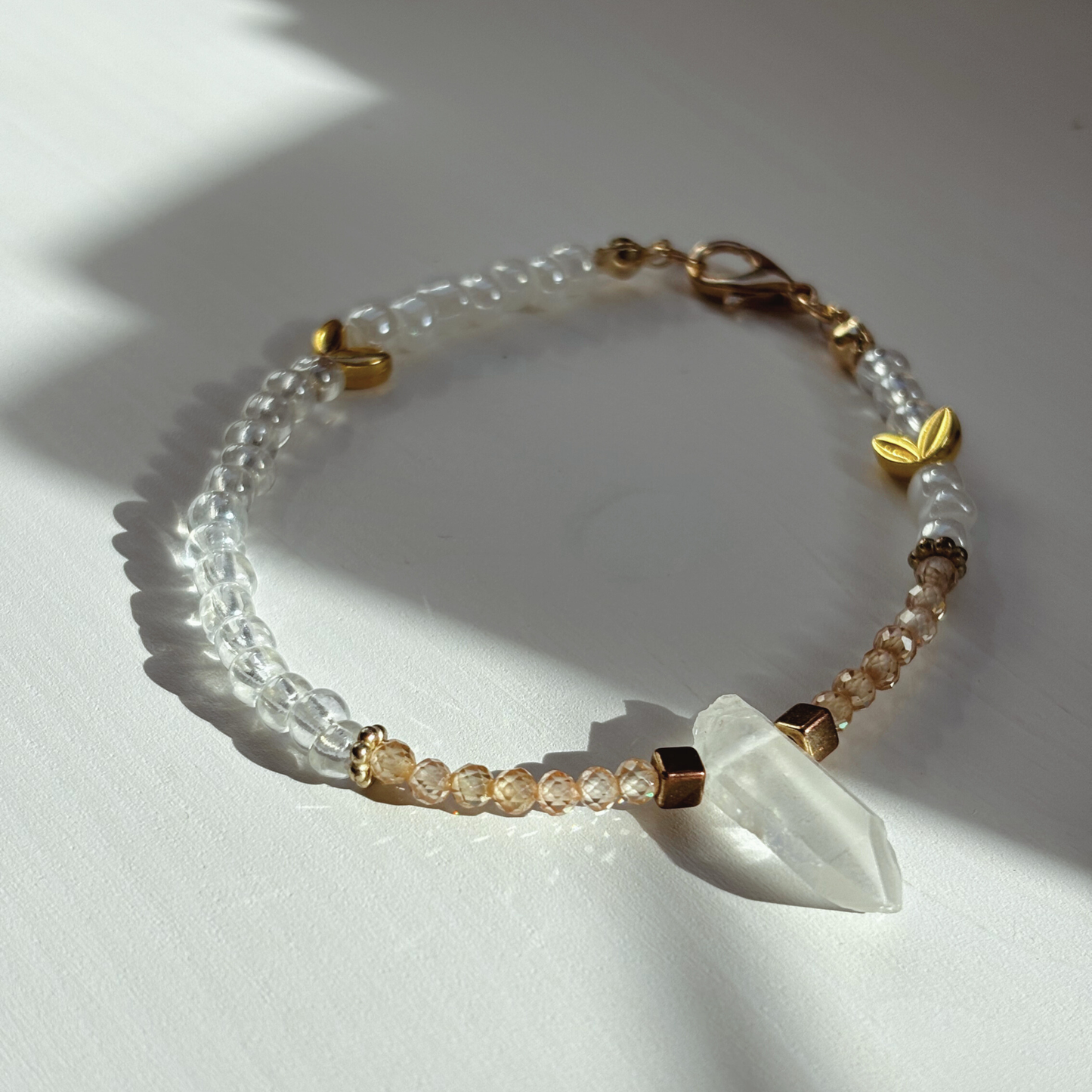 Citrine & Clear Quartz Cluster Bracelet – Luxury Edition