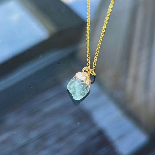 Necklace With Raw Green Onyx