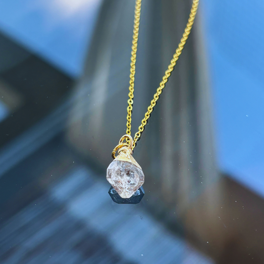 Necklace With Raw Herkimer Diamond