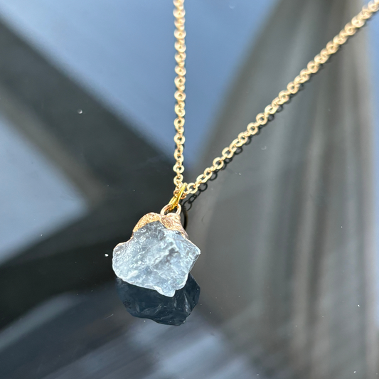 Necklace With Raw Clear Quartz