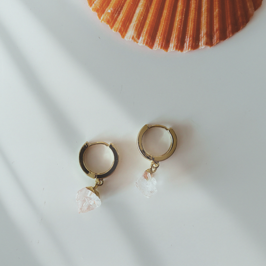 Raw Mountain Quartz Earrings