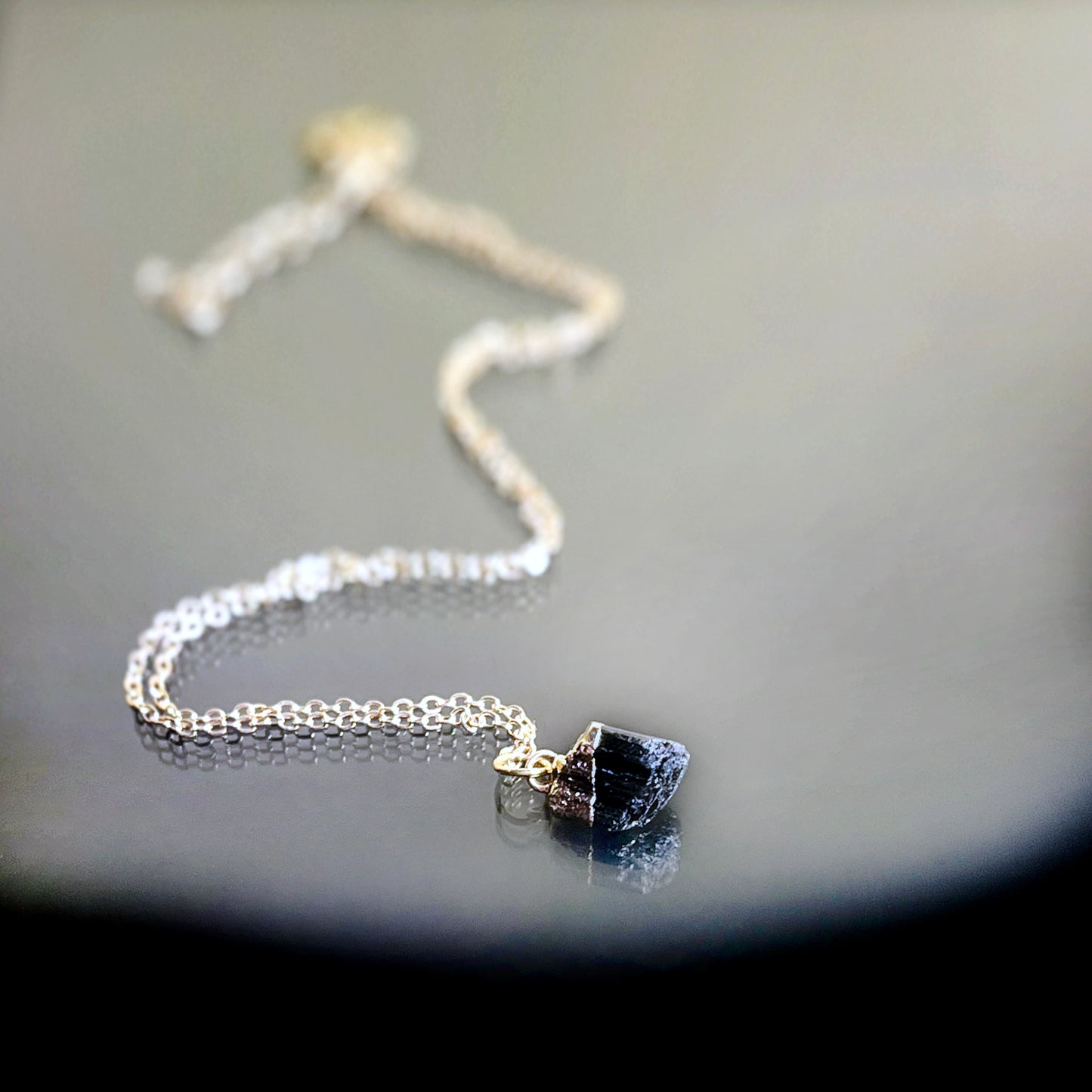 Necklace With Raw Black Tourmaline