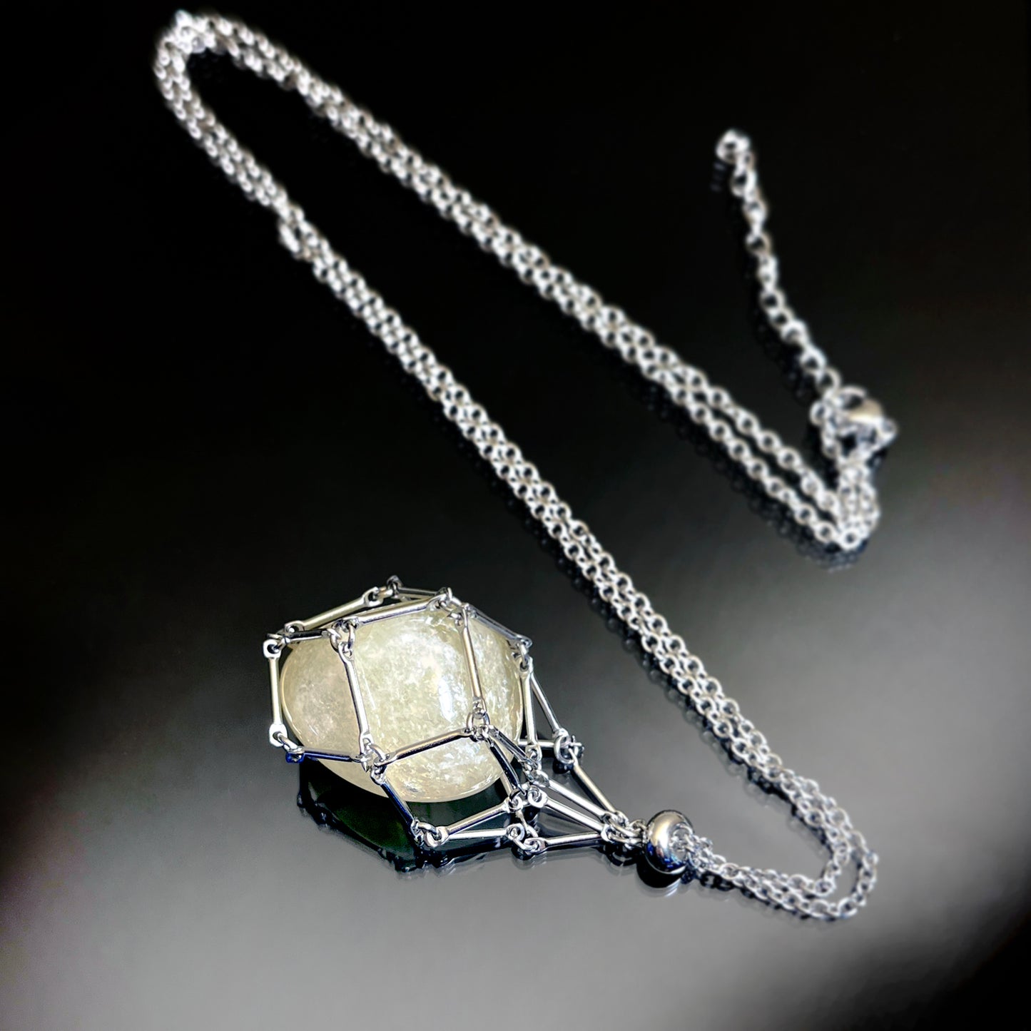 Crystal Therapy Necklace Silver